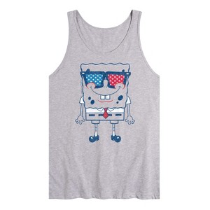 Men's - SpongeBob SquarePants - Flag Fill Sunglasses Graphic Tank Top - 1 of 3