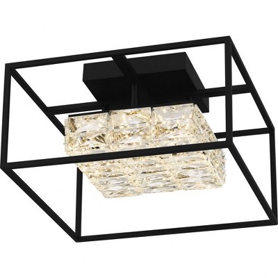 Dazzle Contemporary Matte Black LED Semi-Flush Mount Light