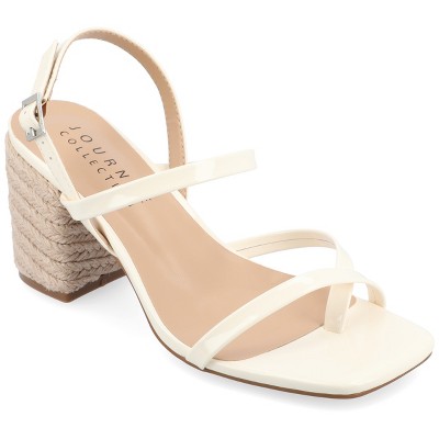 Journee Collection Womens Olivina Jute Covered Block Heel Sandals