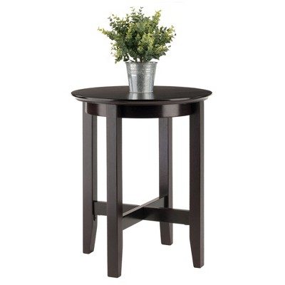 Toby Round Espresso Solid Wood End Table