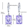 Paaaawaters 925 Sterling Silver 5A Rectangle Cubic Zirconia Dangle Earrings for Women - 4 of 4