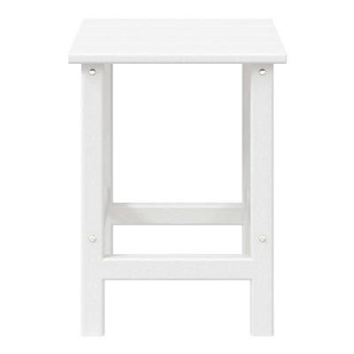 White HDPE Square Outdoor Adirondack Side Table