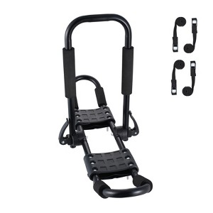 VEVOR Kayak Roof Rack 1 Pair J-Bar, Soft Roof Rack, Top Mount Tie Down, Carrier for kayak, Surf Board, Canoe, SUP, Ski Board, Mount on Car, Black - 1 of 4