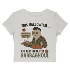 Rerun Island Women Just Here For Gabbaghoul Short Sleeve Graphic Cotton Baby Tee - 1 of 4