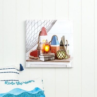 Lighted Coastal Nautical Buoys Wall Art with LED