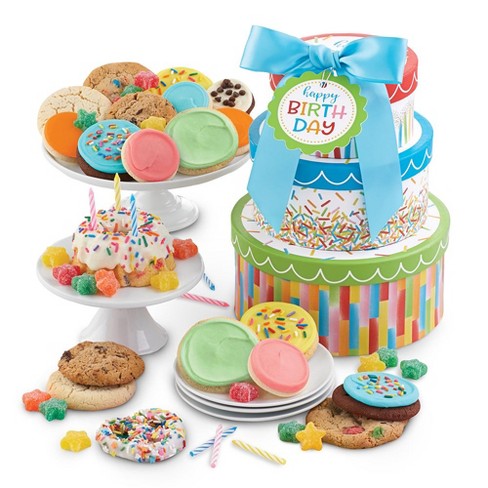 Cheryl'S Cookies Birthday Cake And Candy Cookie Gift Tower (3 Tiers) :  Target