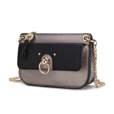 MKF Collection Jill Vegan Leather Color Block Crossbody Handbag by Mia K
