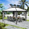 Kozyard Caesar Aluminum Hardtop Gazebo Metal Pavilion with Netting and Shaded Curtains for Patio, Backyard Deck - 2 of 4