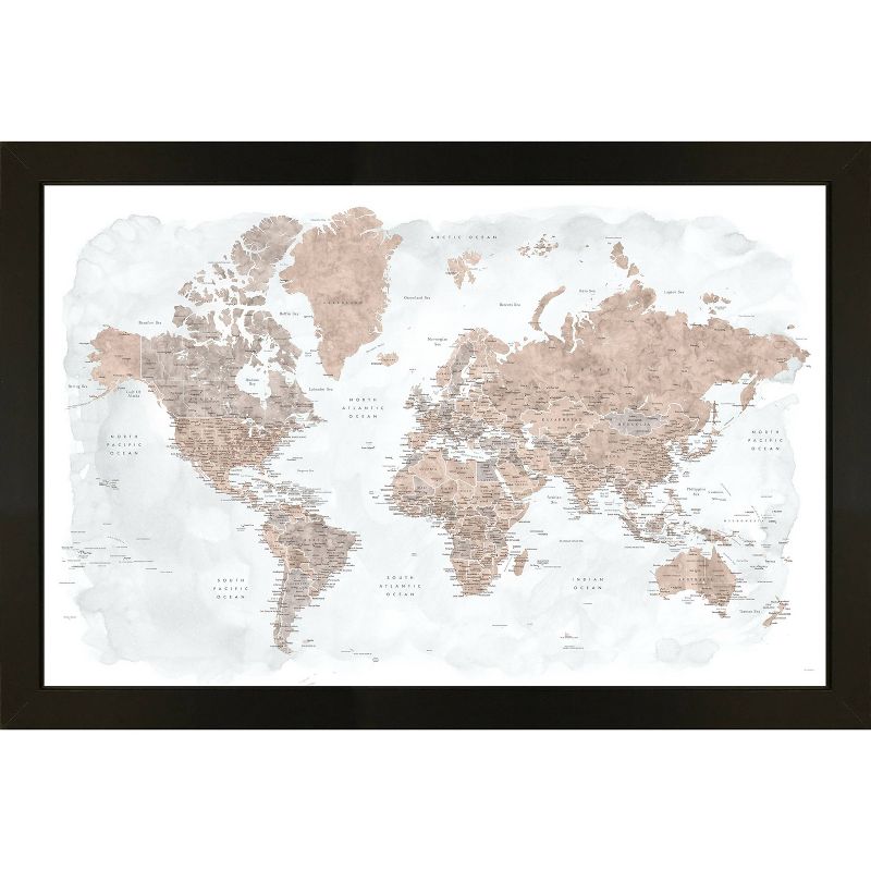 Home Magnetics Weathered Earth World Map - XL, 1 of 5