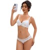 INSPIRE CHIC Women's Push-Up Adjustable Straps Padded Floral Lace Underwired Bras and Panties - 4 of 4