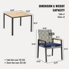 Nicbex 4 PCS Patio Dining Set 1 Square Table&4 Armchairs,Outdoor Furniture Set,Rustic Patio Conversation Set with Umbrella Holes for Garden - 2 of 4
