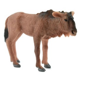 Collectible Wildlife Gifts | Wildebeest, Baby, Calf, Gnu, Rubber Animal, Hand Painted, Realistic Toy Figure, Model, Gift,    2 1/2"  CH179 BB113 - 1 of 4