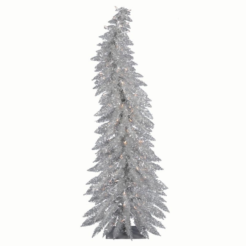 Vickerman Silver Whimsical Artificial Christmas Tree, 1 of 6