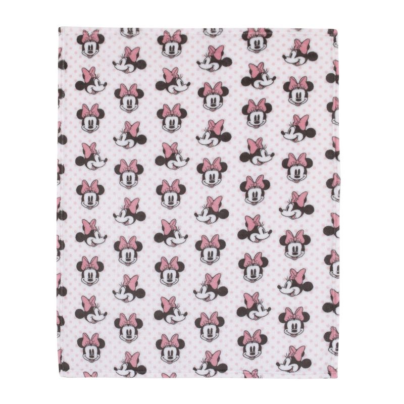 Disney Minnie Mouse - Pink, White and Black Super Soft Plush Baby Blanket, 2 of 4