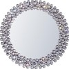 HomeRoots 26" Silver Round Faux Crystal Bling Framed Accent Mirror - 4 of 4