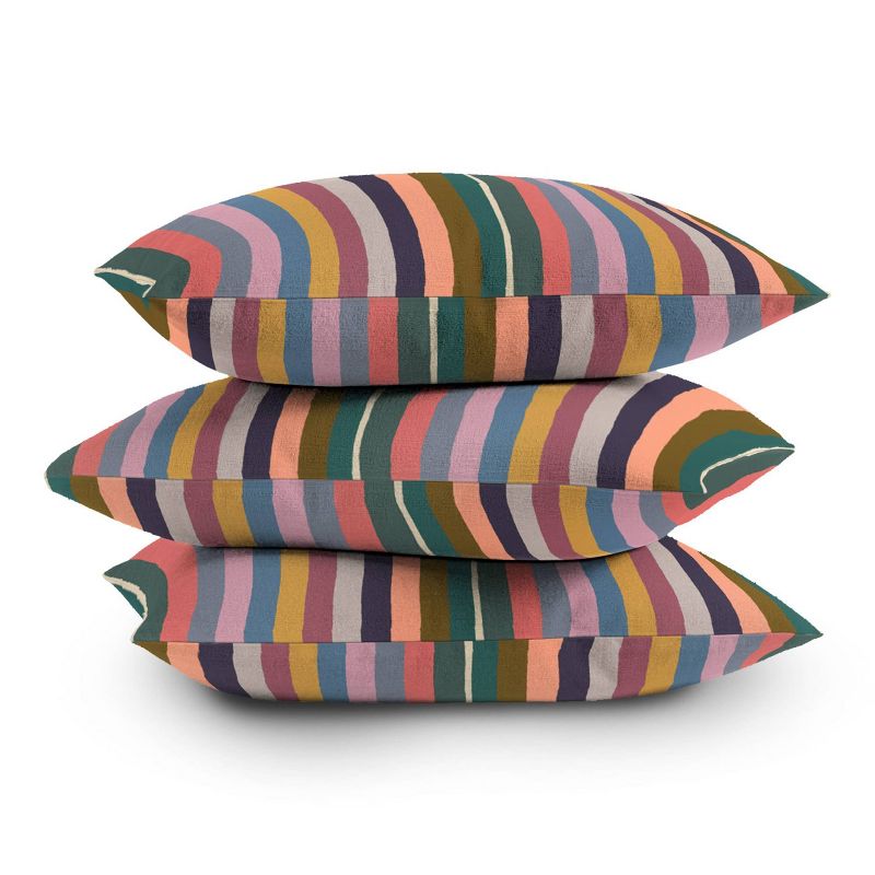 16&#34;x16&#34; Yvonne Z Studios Muted Color Striped Joy Square Throw Pillow Green - Deny Designs, 5 of 6