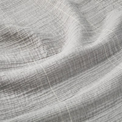 King Gray Microstripe Cotton Matelassé Coverlet