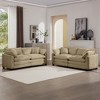 Modern Corduroy Fabric 2-Piece Living Room Sofa Set, Two 2-Seater Sofas with Deep Seats and 8 Cushions - 2 of 4