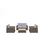 Boca Raton 4pc Outdoor Set with Loveseat, Chairs & Coffee Table - Home Styles