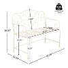 Christopher Knight Home Clay 41" Modern Outdoor Iron Garden Bench with Floral Design - 3 of 4