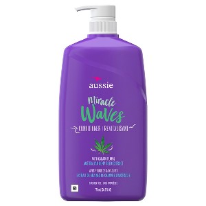 Aussie Miracle Waves Anti-Frizz Hemp Paraben-Free Conditioner, 26.2 fl oz - 1 of 4