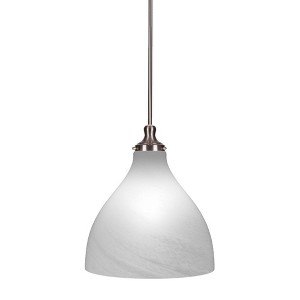Toltec Lighting Juno 1 - Light Pendant in  Brushed Nickel with 16" White Marble Shade - 1 of 1