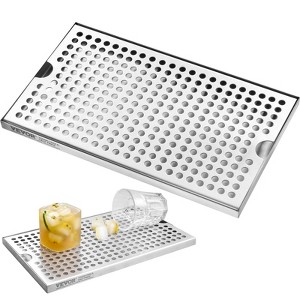 VEVOR Beer Drip Tray, 304 Stainless Steel Kegerator Drip Trays with 4 Non-Slip Rubber Pads and Detachable Cover - 1 of 4