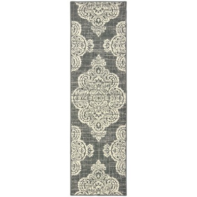 Oriental Weavers Marina 5929E Grey/ Ivory Indoor/Outdoor Area Rug - 2'3" x 7'6"