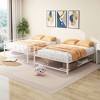 CAVINAS Full Size Modern Bunk Bed with Storage Shelf & Guardrails,Simple Metal Bed Frame for Bedroom,Kids Room,White - 2 of 4