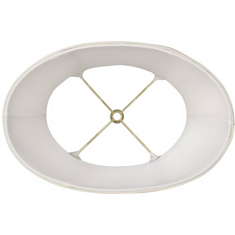 Springcrest Cream Small Oval Lamp Shade 9" Wide and 6.5" Deep at Top x 12" Wide and 8" Deep at Bottom x 9" Slant (Spider) Replacement with Harp, 4 of 7