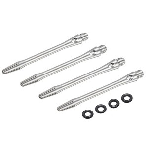 Unique Bargains 2BA Thread Aluminum Dart Shafts with Rubber Rings for Steel Tip 4 Pcs - 1 of 4