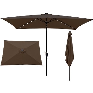 CAVINAS 10x6.5 FT Rectangle Beach Style Patio Umbrella Lights for Evenings, Sandproof Tan Shade for Garden (Base Sold Separately) - 1 of 4