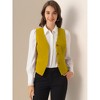 INSPIRE CHIC Women's Steampunk Velvet Sleeveless Button-Down V-Neck Suit Vest - 2 of 4