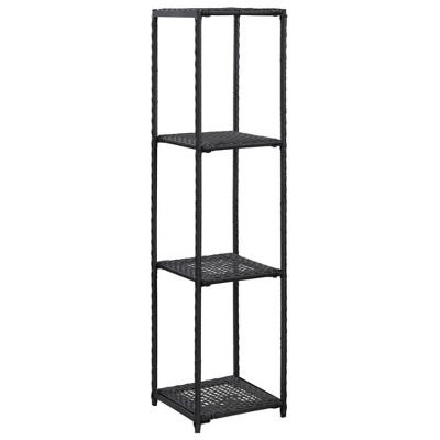 vidaXL Storage Shelf Black 11.8 in.x11.8 in.x47.2 in. Poly Rattan