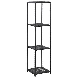 vidaXL Storage Shelf Black 11.8 in.x11.8 in.x47.2 in. Poly Rattan - 1 of 4
