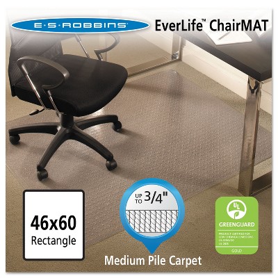 3'10"x5' Rectangle Solid Office Chair Mat Clear - ES Robbins