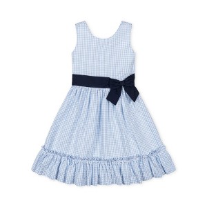 Hope & Henry Heirloom Girls' Organic Sleeveless Special Occasion Seersucker Party Dress with Cross Back, Kids - 1 of 4