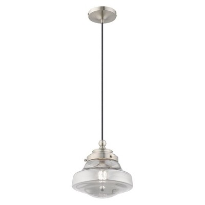 Brushed Nickel Mini Pendant with Smoke Glass Shade