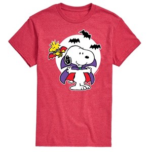 Men's - Peanuts - Snoopy Woodstock Vampire Short Sleeve Graphic T-Shirt - 1 of 4