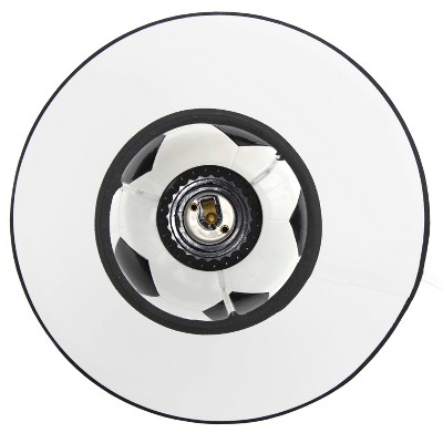 11.5" White and Black Ceramic Soccer Ball Table Lamp
