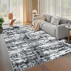 10x13 Black/Grey Modern Abstract Rug,Washable Ultra-Thin Low-Pile Non-Slip Throw Carpet, Non-Shedding Floor Cover for Living Room,Nursery, Apartment - 2 of 4