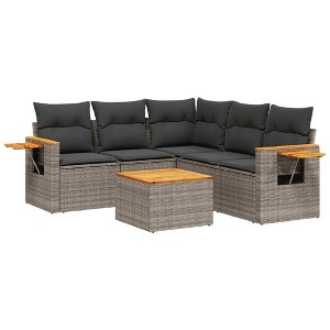 vidaXL Garden Sofa Set Gray - 1 of 4