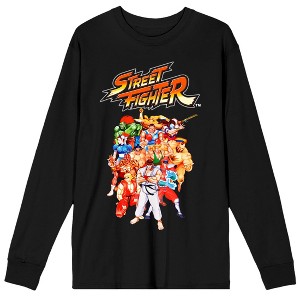 Street Fighter Character Group Men's Black Long Sleeve Shirt - 1 of 1