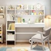 Solid Wood Desk, Kids Study Desk, Writing Desk, Computer Desk With Hutch, Chair, Drawers - 2 of 4