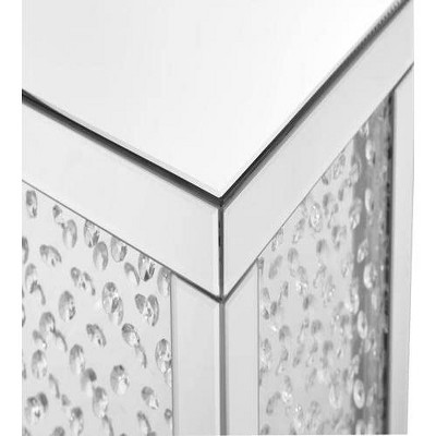 12" Clear Mirrored Crystal Diamond Square End Table