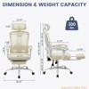 Ergonomic Office Chair with Adjustable Headrest, Lumbar Support & Retractable Footrest - Home Executive Desk Chair - 2 of 4
