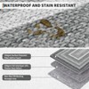 Washable Modern Bordered Bedroom Living Room Area Rugs, Geometric Non Slip Throw Carpet for Home Decor - 4 of 4