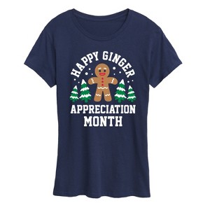 Women's - Instant Message - Happy Ginger Bread Appreciation Month Christmas Short Sleeve Graphic T-Shirt - 1 of 4