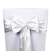 Sparkle and Bash 12 Pack Silver Ribbon Chair Bows for Wedding, Baby Shower, Birthday Party Decorations - 3 of 4