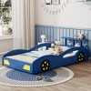Twin Size Car-Shaped Platform Bed with Wheels For Teens - 3 of 4